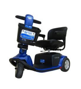 3-Wheeled Pride Victory 10 Mobility Scooter with Basket Rented by Special Needs Group