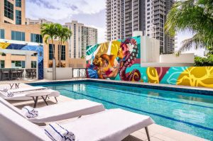 Pool outside Hyatt Centric Las Olas Fort Lauderdale