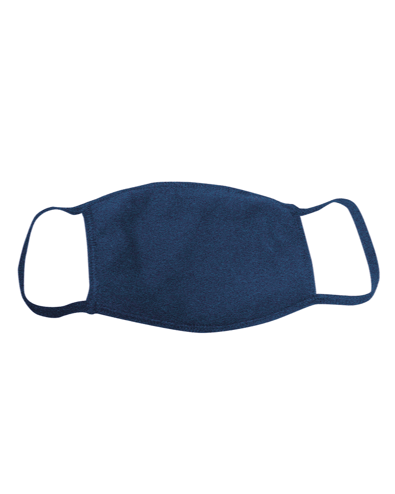 Reusable Cotton Poly Face Mask, Heather Navy 1 count